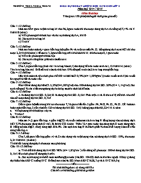 Đề kiểm định chất lượng học sinh giỏi môn Hóa học Lớp 8 - Năm học 2014-2015 - Trường THCS Nghĩa Trung (Có đáp án)